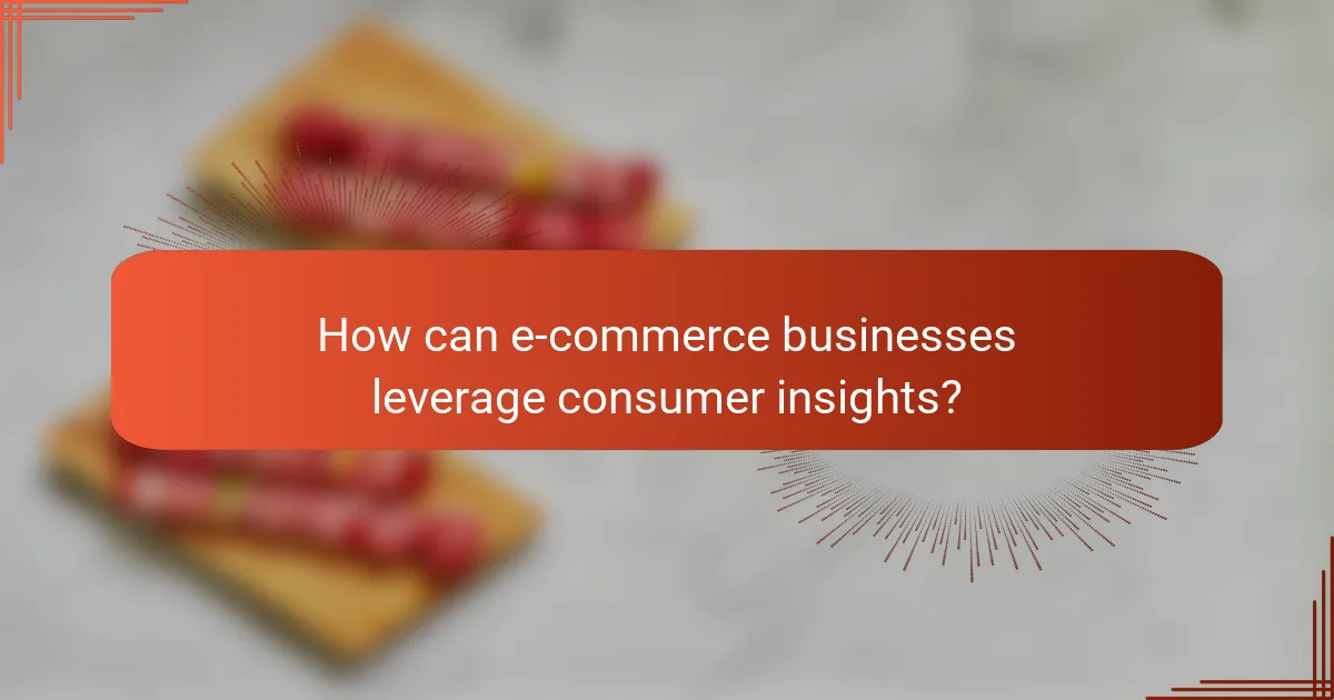 How can e-commerce businesses leverage consumer insights?