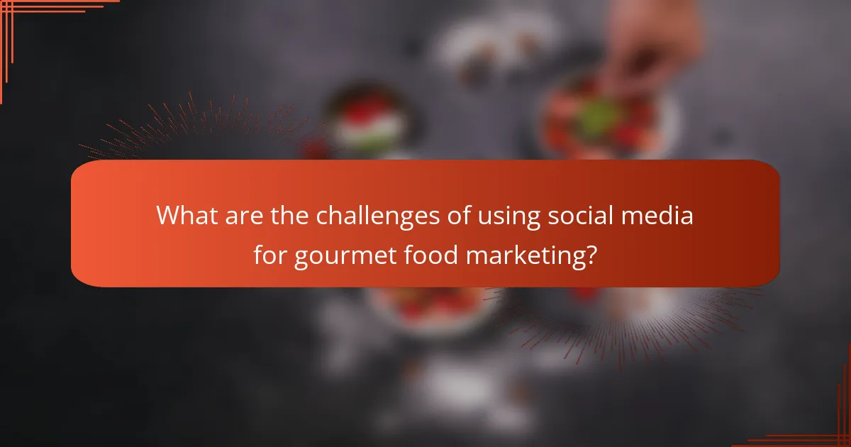 What are the challenges of using social media for gourmet food marketing?