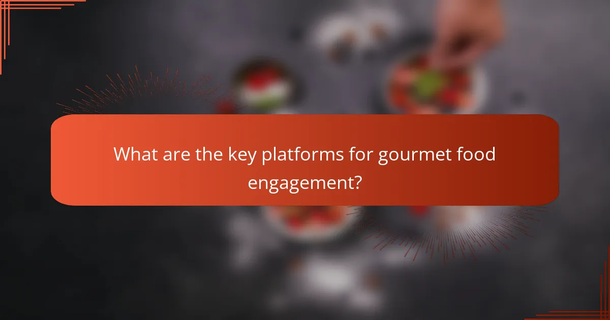 What are the key platforms for gourmet food engagement?