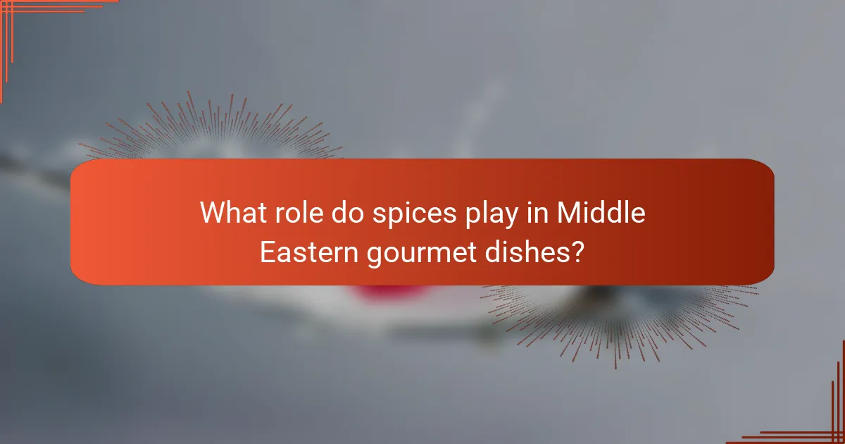 What role do spices play in Middle Eastern gourmet dishes?